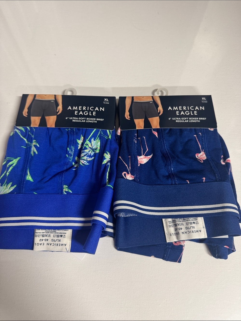 American Eagle Boxer Briefs Mens XL Ultra Soft Lot Of 2 Pink Flamingo Tropical